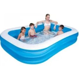 Piscine gonflable Deluxe bleue rectangulaire, 211 x 132 x 46 cm