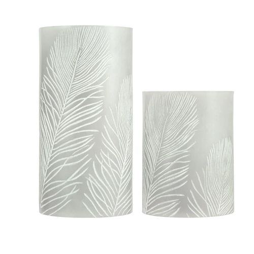 Pauleen 2 Bougies Cosy Feather Candle 0,02w 4lm 2800k Pile Minuterie Cire Gris