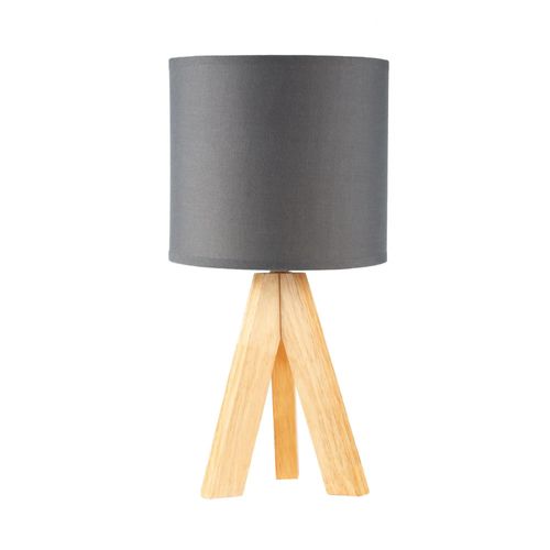 Pauleen Lampe À Poser Wood Love Max20w E14 Bois/Tissu Gris 230v