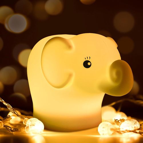 Veilleuse Enfant - Veilleuse Douce Led Multicolore, Veilleuse Bebe Enfant Rechargeable Usb, Veilleuse Portable Silicone, Cadeau Pour Enfants, Économe En Énergie, Cadeau Lumineux (Éléphant)