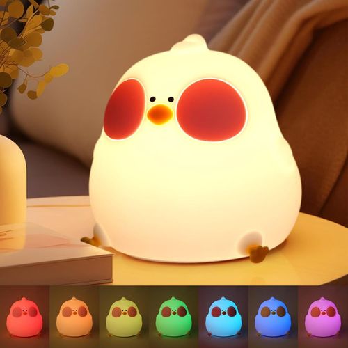 Veilleuse, 7 Couleurs + 36h, Lampe De Nuit En Silicone En Forme D'animal Mignon, Contrôle Tactile, Rechargeable Par Usb, Pour Bébé Et Enfant, Cadeau D'anniversaire Ou De Noël