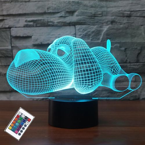 Chien Lampe D'illusion 3d Led Veilleuse, 7 Couleurs Clignotantes Usb Toucher Capteur Chambre Lampes De Bureau Pour Des Gamins Noël Anniversaire Cadeaux, Décoration D'intérieur
