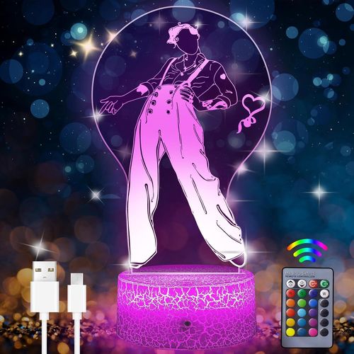 Lampe Harry-Style - Veilleuse Harry-Style- 3d Led Harry-Style Lampe,Télécommande 16 Couleurs Changement Lampe Et Art Déco Lampe Pour Garçon Fille Chambre Décorer Cadeau D'anniversaire Noël