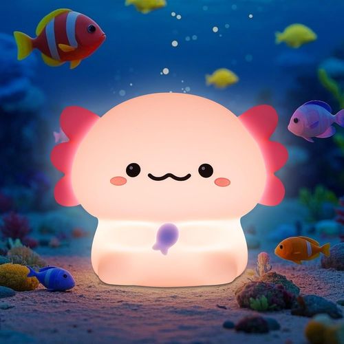 Veilleuse Axolotl - Cadeau Pour Enfants Et Bébés - Décorez La Chambre Des Enfants Avec De Jolies Veilleuses Axolotl En Silicone - Cadeau D'anniversaire De Noël Pour Filles, Adolescents