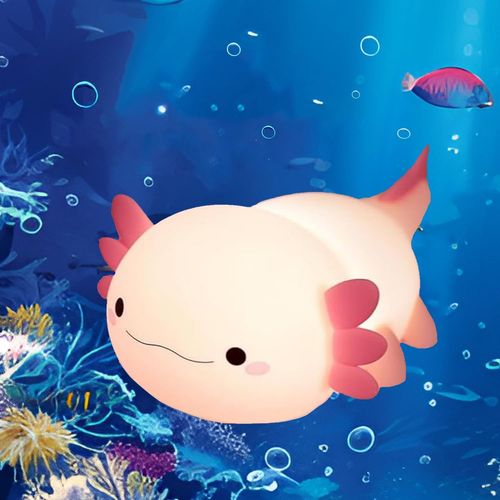 Veilleuse Enfant Rechargeable - Capteur De Vibrations Veilleuse Silicone Souple Veilleuse Animaux, Veilleuse Bebe Axolotl Lamp Pour Cadeau Fille Et Decoration Chambre Enfant
