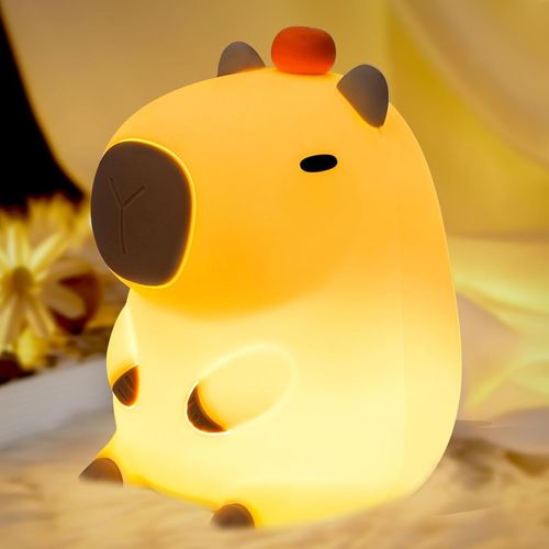 Veilleuse Capybara Pour Enfants, Veilleuse Enfant Kawaii, Veilleuse Pour Enfants Avec Fonction De Gradation Tactile, Rechargeable Peut Être Chronométré Veilleuse Enfant Cadeau Nouveau-Né Fille