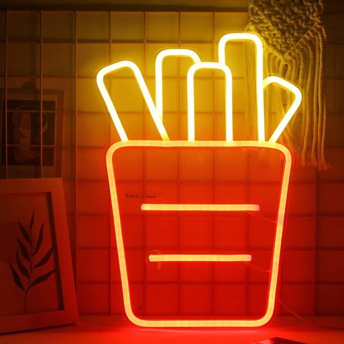 French Fries Enseignes Au Néon Frites Led Enseigne Au Néon Acrylique Néon Pour Les Affaires Rouge Néon Enseigne Pour Chambres Cuisine Salle À Manger Voitures Restaurants Décoration[Led5260894]