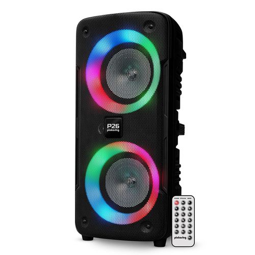 Enceinte Sonorisation Autonome sur batterie à LED - Pickering PANTHER P26 - 300W, Bluetooth USB SD, 4 modes Equaliseurs, Téléco