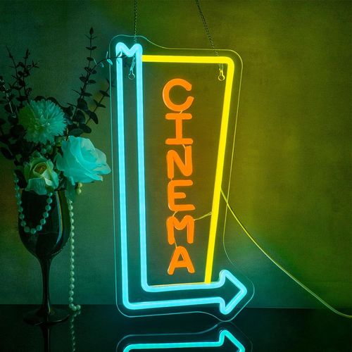 Cinema Enseigne Au Néon Pour Salle De Cinéma, Pour Salle De Cinéma, Chambre À Coucher, Bar À Domicile, Cinéma Commercial, Décoration De Cinéma, Panneau Indicateur De Cinéma[Led5260836]