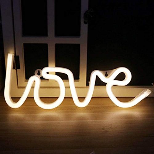 Neon Light Art Love Led Veilleuse Pour Cadeau D'enfant Décoration Murale Chambre Fête D'anniversaire Noël Décoration De Mariage (Blanc Chaud)[Led5261399]