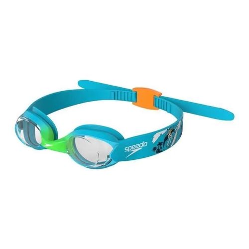Lunettes De Natation Enfant Speedo Illusion P12 - Azure Blue/Fluo Green/Fluo Orange/Clear - Tu