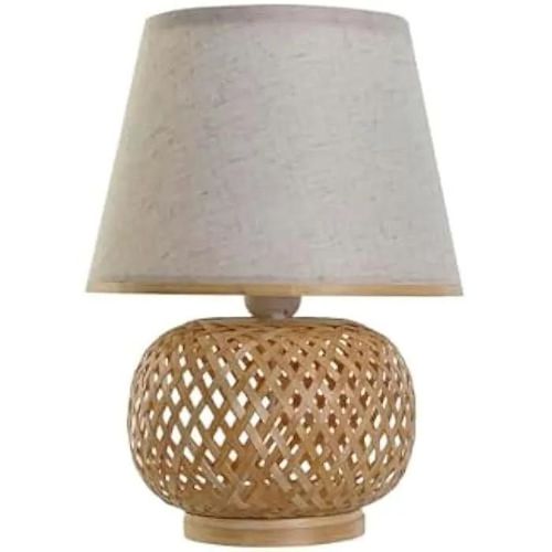 Lampe De Table - Dkd Home Decor - Marron - Bambou - 50 W - 220 V - 24 X 24 X 34 Cm