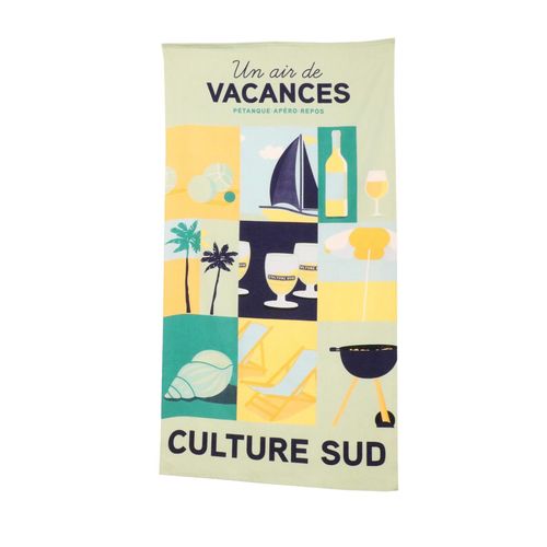 Serviette De Bain Drap De Plage Culture Sud Manihi Imprime Drap De Plage Jaune Unique