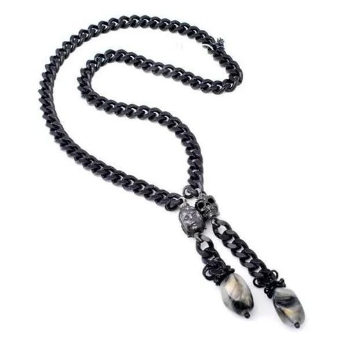 Collier Femme - Folli Follie - 4n14v017kka - 50 Cm - Couleur Noir - Acier Inoxydable