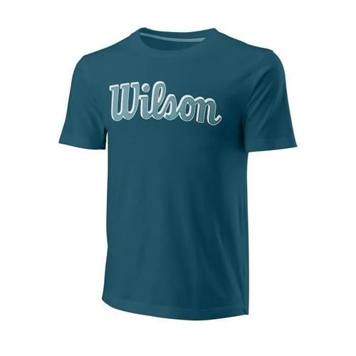 T-Shirt Slim En Coton Wilson Script - Blue Coral - Xl