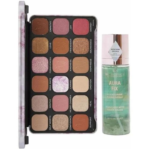 Ensemble De Maquillage - Revolution Make Up - Crystal Aura - Palette D'ombres - Fixateur 85 Ml - Unisexe Multicolore