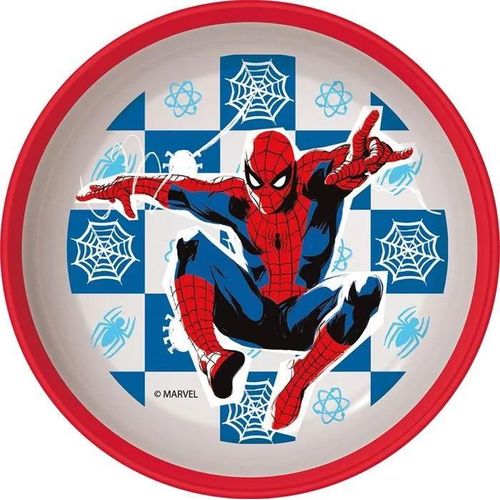 Tataway Bol Plastique Rouge Et Blanc Disney Spiderman Enfants Base Antidérapante