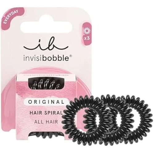 Élastique Cheveux - Invisibobble - Original True Black - Spirale - Tenue Forte - Sans Marques