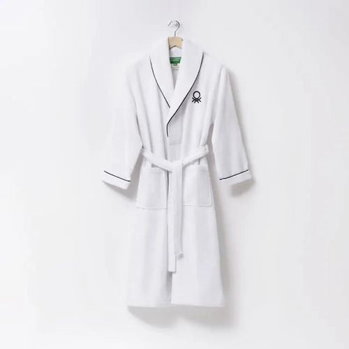 Peignoir De Bain Benetton Blanc 100 % Coton