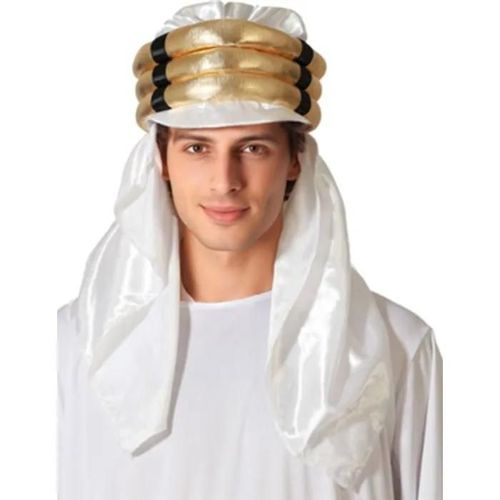 Chapeau Sultan Arabe Blanc Et Doré Adulte - Or