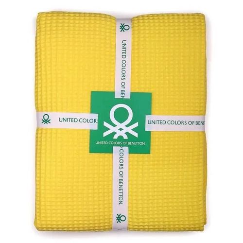 Casa Benetton 100 % Coton 200 G/M2 Couverture, 140x190 Cm, Jaune