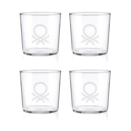 Verres À Eau - Casa Benetton - 4 Pièces - 35 Cl - Verre De Haute Qualité - Compatible Lave-Vaisselle