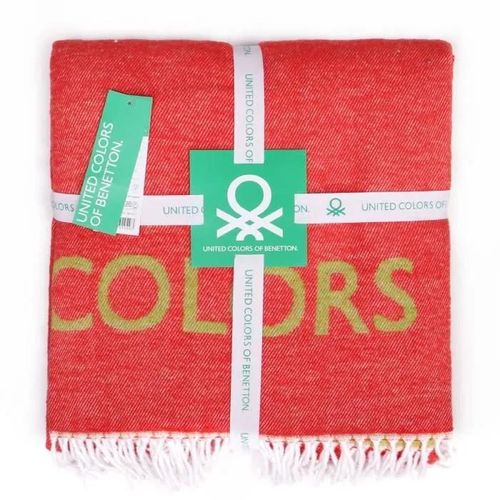 Casa Benetton 60 % Coton / 40 % Acrylique 320 G/M2 Couverture, 140x190 Cm, Rouge Et Vert