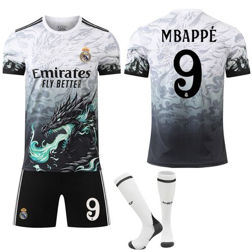 Maillots De Foot Dragon Personnalisés Enfant/Adulte (Fille, Garçon) - No.9 Mbappe - Cadeau Pour Fans De Football