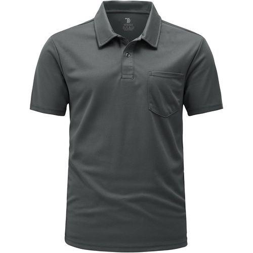 Polo D'été Respirant À Manches Courtes Pour Homme Séchage Rapide Décontracté Travail Golf Tops Avec Poche