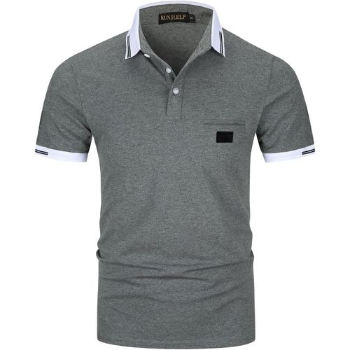 Polo À Poche Pour Hommes Chem À Manches Courtes Col À Carreaux Chic Chem De Travail Uniformes