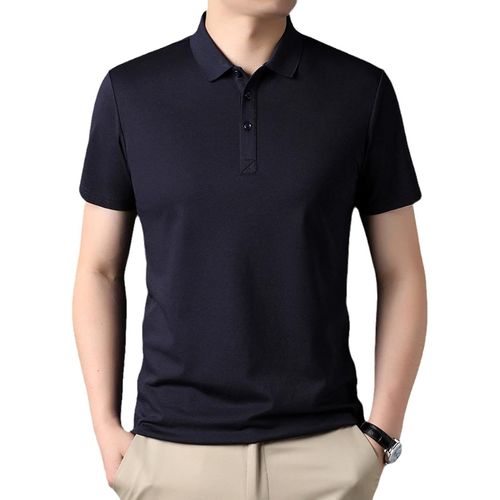 Polo À Manches Courtes Homme - Polos De Golf De Sport Légers Et Respirants D'été, Haut De Chem Classique À Revers Boutonné De Couleur Unie, Comme Indiqué, M