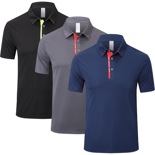 3 Pack Polo Homme Manches Courtes Confortable Et Golf Respirant Anti-Odeur Casual Sports Outdoor