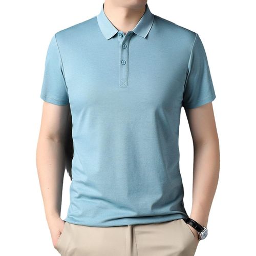 Polo À Manches Courtes Homme - Polos De Golf Légers Et Respirants D'été, Bouton De Couleur Unie, Revers, Pull Décontracté Classique, Haut De Chem , Comme Indiqué, M