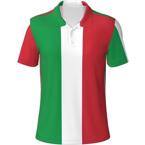 Polo De Golf À Manches Courtes Pour Homme Avec Imprimé Drapeau Italien À Séchage Rapide Pour Athlétisme Et Décontracté