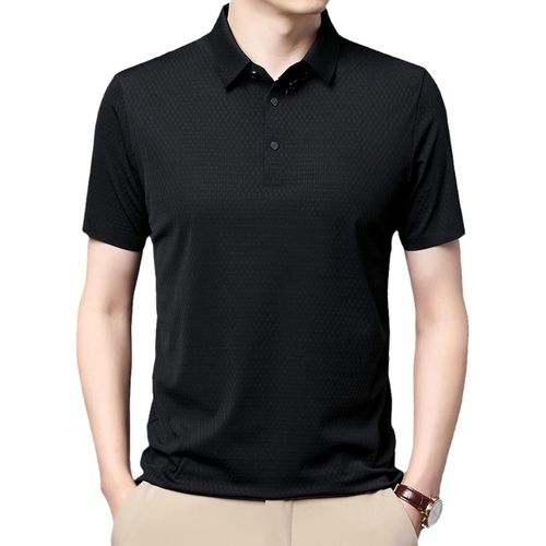 Polo À Manches Courtes Homme - Polo D'été Décontracté Et Droit De Couleur Unie En Losange Mince, Tee-Shirt De Golf Confortable Et Respirant, Coupe Régulière, Comme Indiqué, M