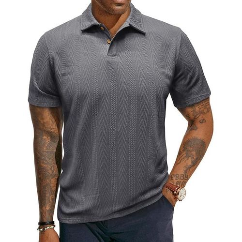 Polo Pour Homme Chem À Manches Courtes Polos Casual Tissu Tricoté Classci Golf Shirt