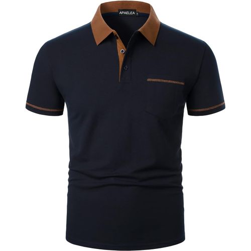 Polo Basique À Manches Courtes Homme T- Shirt De Poche Polos Couleur Unie Haut De Golf