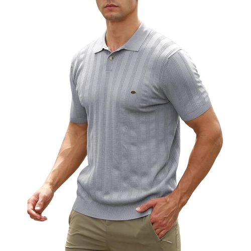 Homme Manches Courtes Polo Tricoté Casual Polo Chem Décontracté Été Polo Shirt