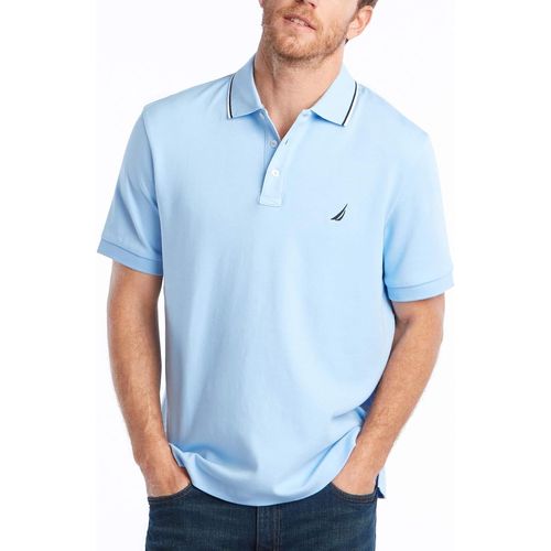 Polo Avec Col À Double Pointe À Manches Courtes Classique, Noon Blue, Medium Hommes