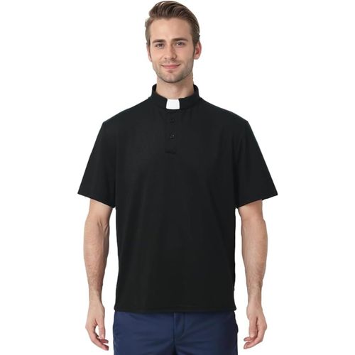 Polo Hommes Chem Prêtre Col Romain Pretre Clergyman À Manches Courtes Chem S Du Clergé