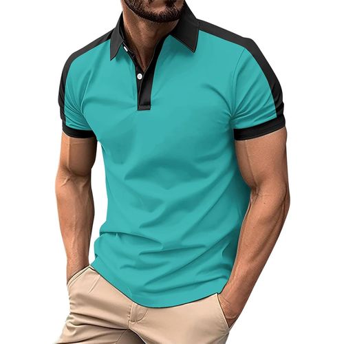 Hommes Polo Manches Courtes Respirant T Shirt À Sec Sport Décontracté Été Polo Hommes Bouton Polo Golf Chem Loisirs