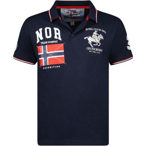 Kelestre Men Polo Homme Classique - Polos Coton Manches Courtes Decontracte Col Bouton - Casual Shirt Tops Regular Classic - Printemps Été (Marine L)