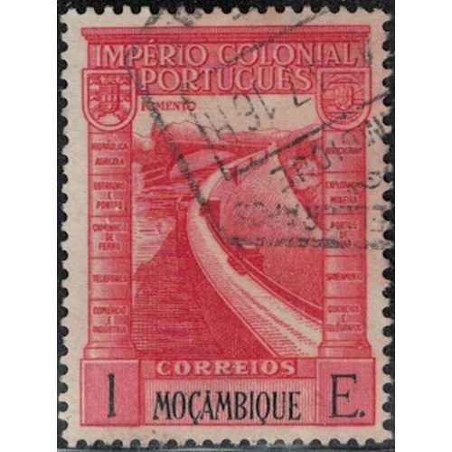 Mozambique 1938 Oblitéré Empire Colonial Portugais Barrage Fomento Y&T Mz 338 Su