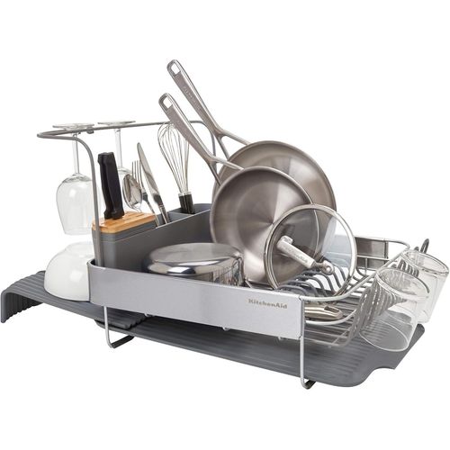 Chenquansarl-Égouttoir À Vaisselle Extensible Pleine Taille, 45 Cm, Gris Anthracite