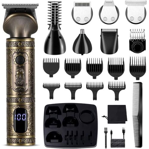 Chenquansarl-Tondeuse Barbe Homme Tondeuse Cheveux Professionnelle Avec Lame En T De Coupe De Cheveux Chauve 0 Mm Rasoir Électrique Tondeuse Corps De Précision Pour Nez 7 En 1