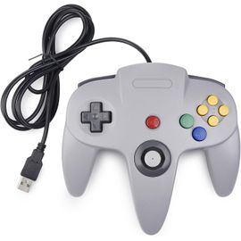 Cloudds_Classic N64 Usb Controller,Retro Controller For 64 N64 Bit Usb Wired Gamepad Joystick Game Controller For Windows Pc Mac Raspberry Pi 3,Gris