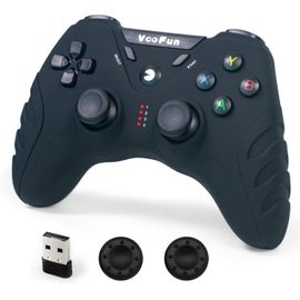 Cloudds_Manette Pc Sans Fil,Manette Ps3 Gamepad Pc Avec Hall Joystick(No Drift),Double Vibration,2,4g Gamer Manttes Pour Windows 11/10/8/7,Ps3,Laptop,Steam,Raspberry Pi,Android Tv/Tv Box