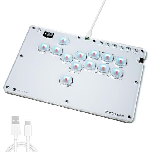 Cloudds_Arcade Fight Stick,Arcade Fighting Game Keyboard Pour Ps4/Switch/Pc/Ps3 Street Fight Keypad With Turbo Functions & Custom Rgb(T13)