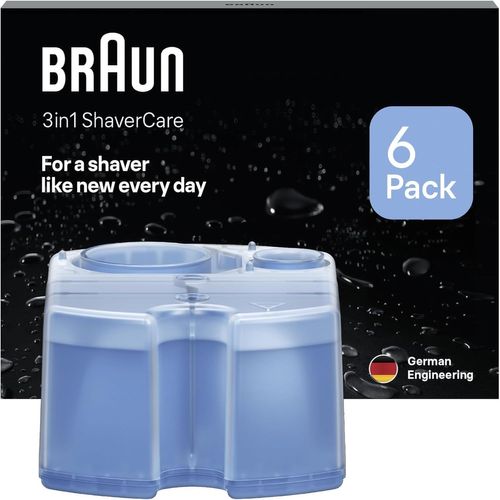 CLOUDDS_3In1 Shavercare,Recharges 3-En-1,Originales,Pour Station Smartcare,Nettoie 10X Mieux Que L¿Eau,Formule Avec Un Parfum Frais De Citron,Pour Un Nettoyage Hygiénique Des Rasoirs,Pack De 6