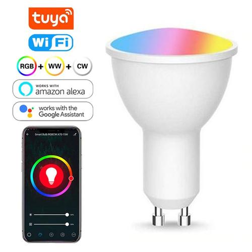 Ampoule Led Wifi Smart Gu10, Projecteur Tuya/Smart Life App 4w Rgbcw, Commande Vocale, Fonctionne Avec Amazon Alexa Echo Google Home, 1 Pièce